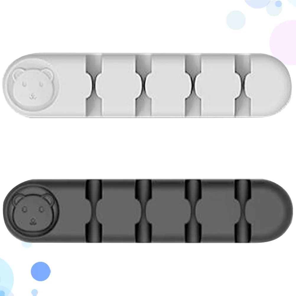 Organizzatore di cavi da 2 pezzi, supporto per cavi in silicone autoadesivo, clip per la gestione dei cavi da scrivania, per la gestione dei cavi di ricarica USB e audio.