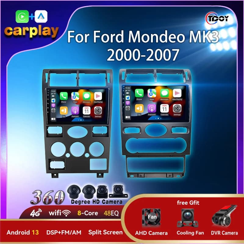 Autoradio Per Ford Mondeo 3 2000-2007 2Din Android Carplay Android Auto Bluetooth Senza Fili Auto Radio Video Stereo Autoradio 4G