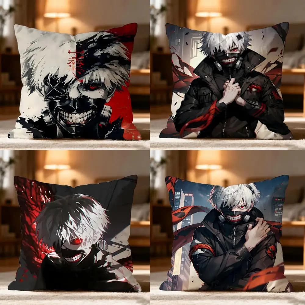 Tokyo G-ghoul Anime Film Pillow Case Cushion Cover Soft Washable Pillow Case Multi-Scene For Couch Bed Travel Office Use