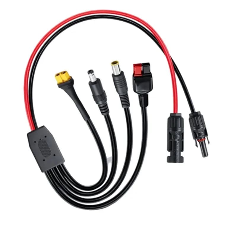 LLCS-XT60 Connettore Femmina, Cavo di Prolunga 4-in-1 per Pannello Solare, Connettore Splitter, Adattatore DC, Spina di Alimentazione