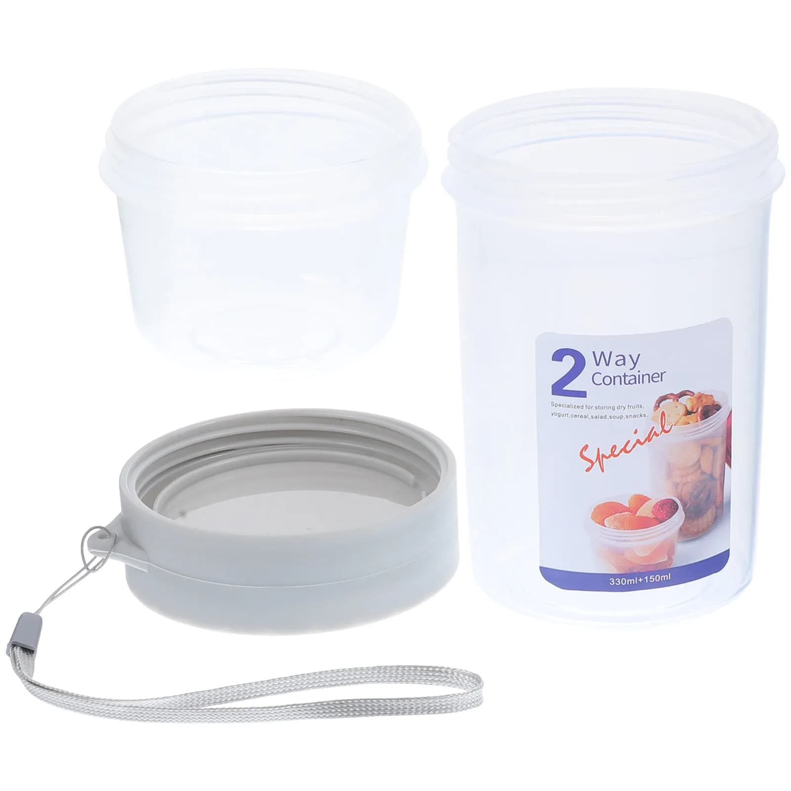 Contenitore Portatile a Doppio Strato per Colazione da Asporto, Sigillato con Cinghia per il Trasporto, per Mantenere Fresco il Pranzo