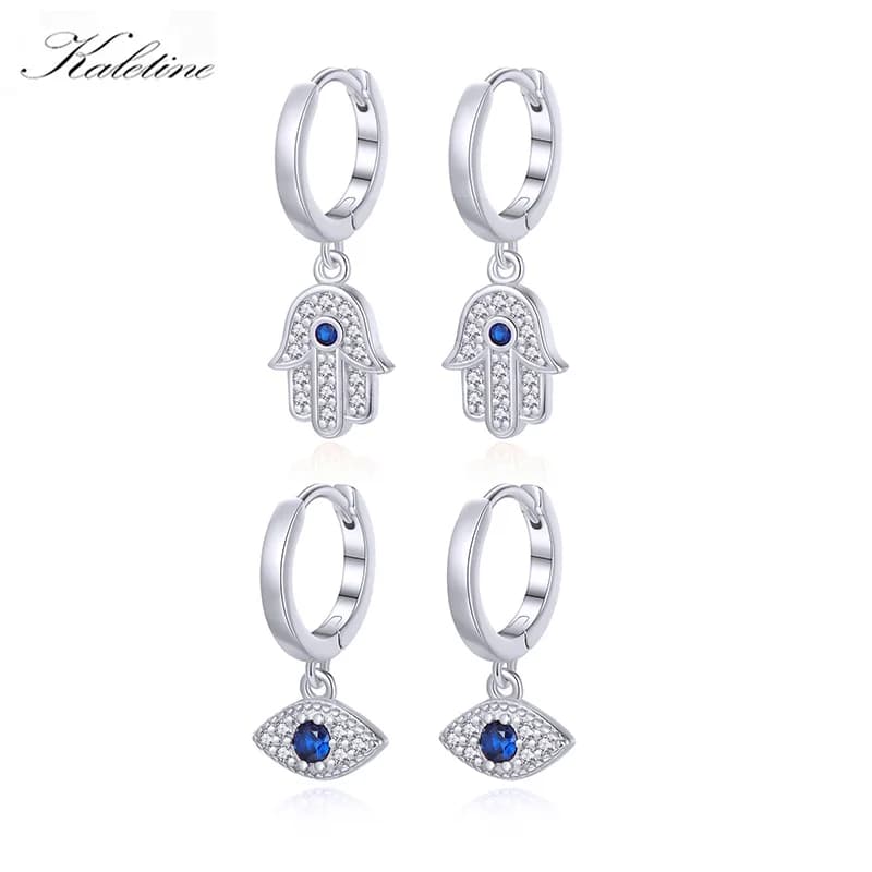 Orecchini pendenti Kaletine Turkish Evil Eye amuleto orecchini con ciondoli in argento Sterling 925 Cabochon gioielli fortunati all'ingrosso