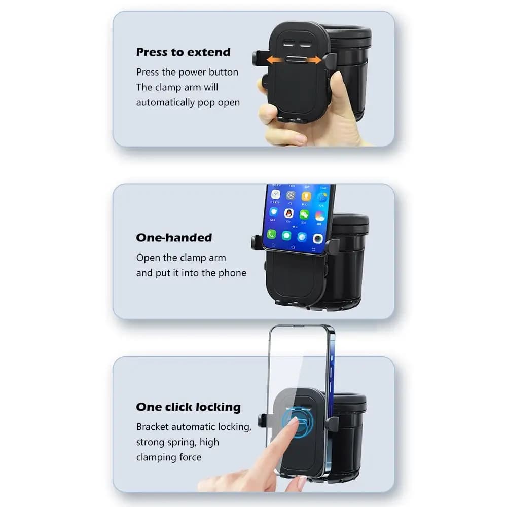 3 in 1 Design Stroller Cup Holder Non Slip 360° Rotation Cup Holder Universal Mount Multicolor Water Bottle Tray Stroller