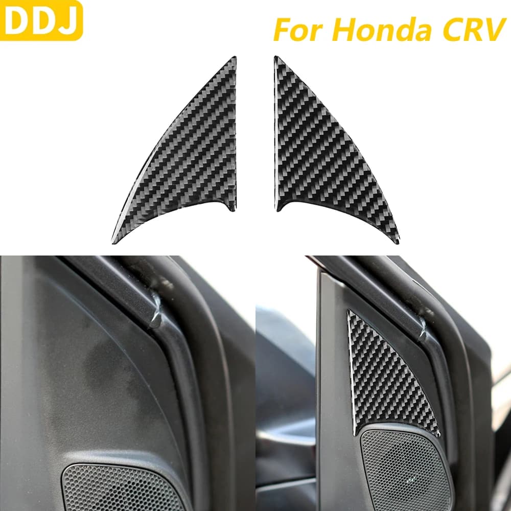 For Honda CR-V CRV 2012-2016: Carbon Fiber Decorative Wall decal for sound panel mounted speaker Inside door, car accessories