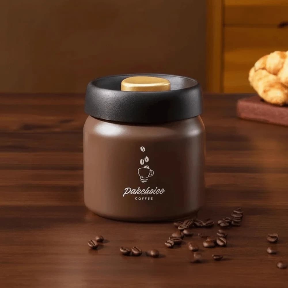 Stainless Steel Vacuum Coffee Container Thickened Keep Fresh Food Storage Jar Rust-proof Moisture-Proof Tea Spice Container Home