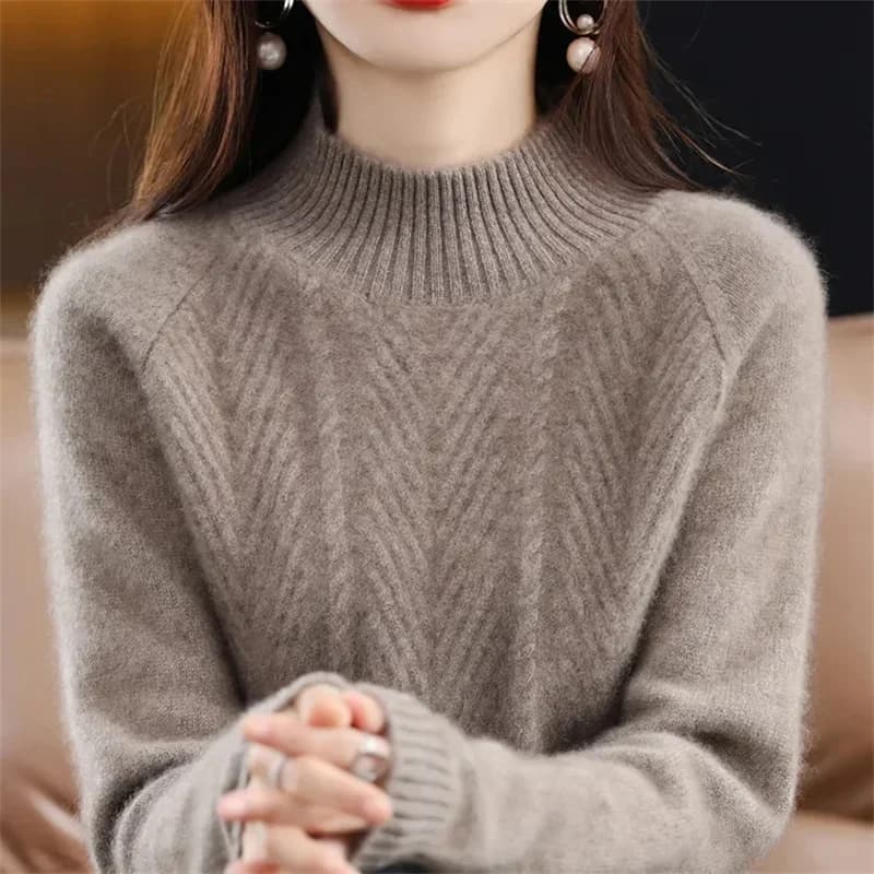 Dolcevita autunnale maglione da donna pullover morbidi lavorato a maglia maglioni di cashmere maglioni morbidi di base per donna 2025 autunno inverno