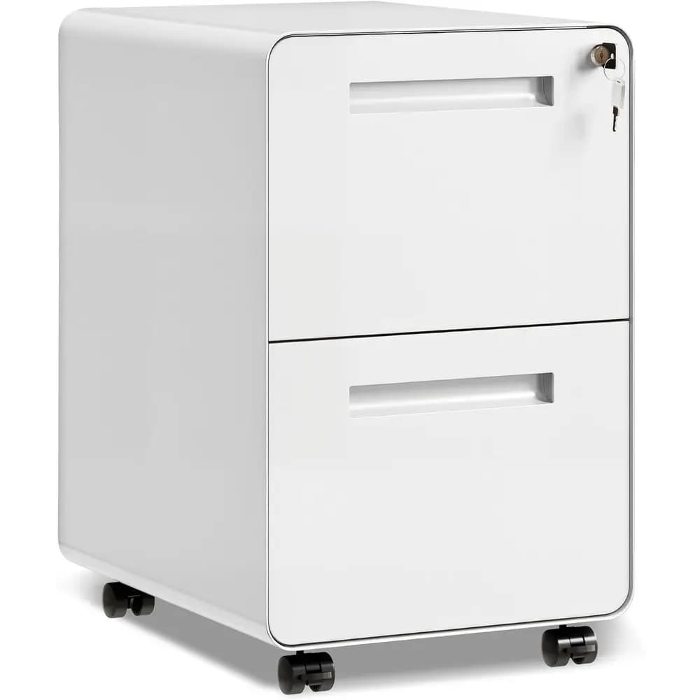Armadietto portadocumenti mobile in acciaio da 0,7 mm, 20P x 15,8L x 25A, organizer da scrivania, bianco