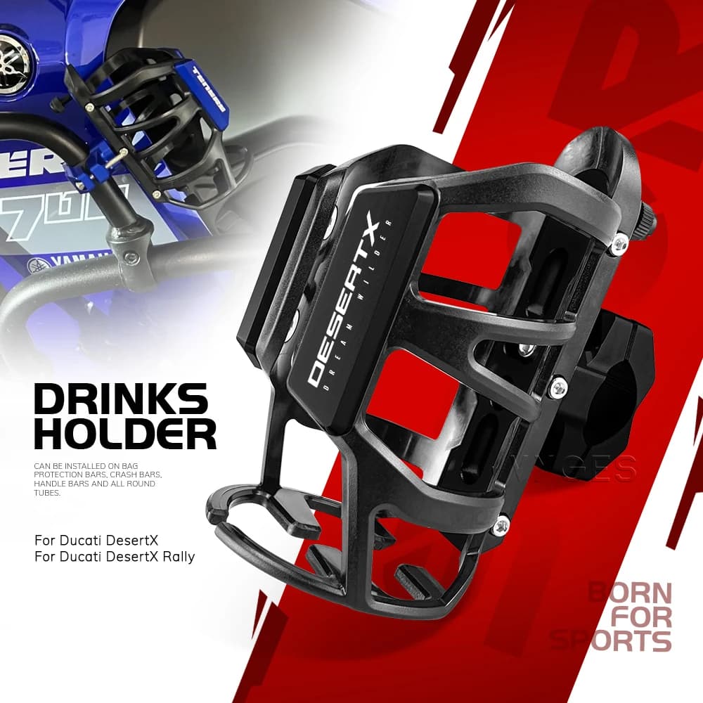 For Ducati DesertX Rally Desert X Motorcycle Beverage Water Bottle Cage Drinks Holder Water Cup Holder