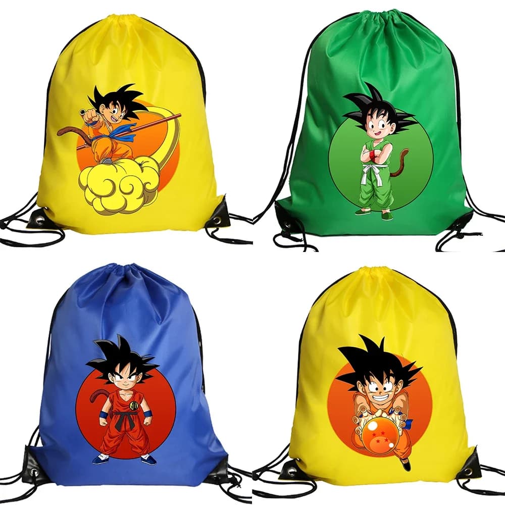 Borsa con Coulisse in Poliestere Dragon Ball, Zaino Sportivo Son Goku, Borsa Portaoggetti Anime, Borse da Viaggio, Regali di Compleanno