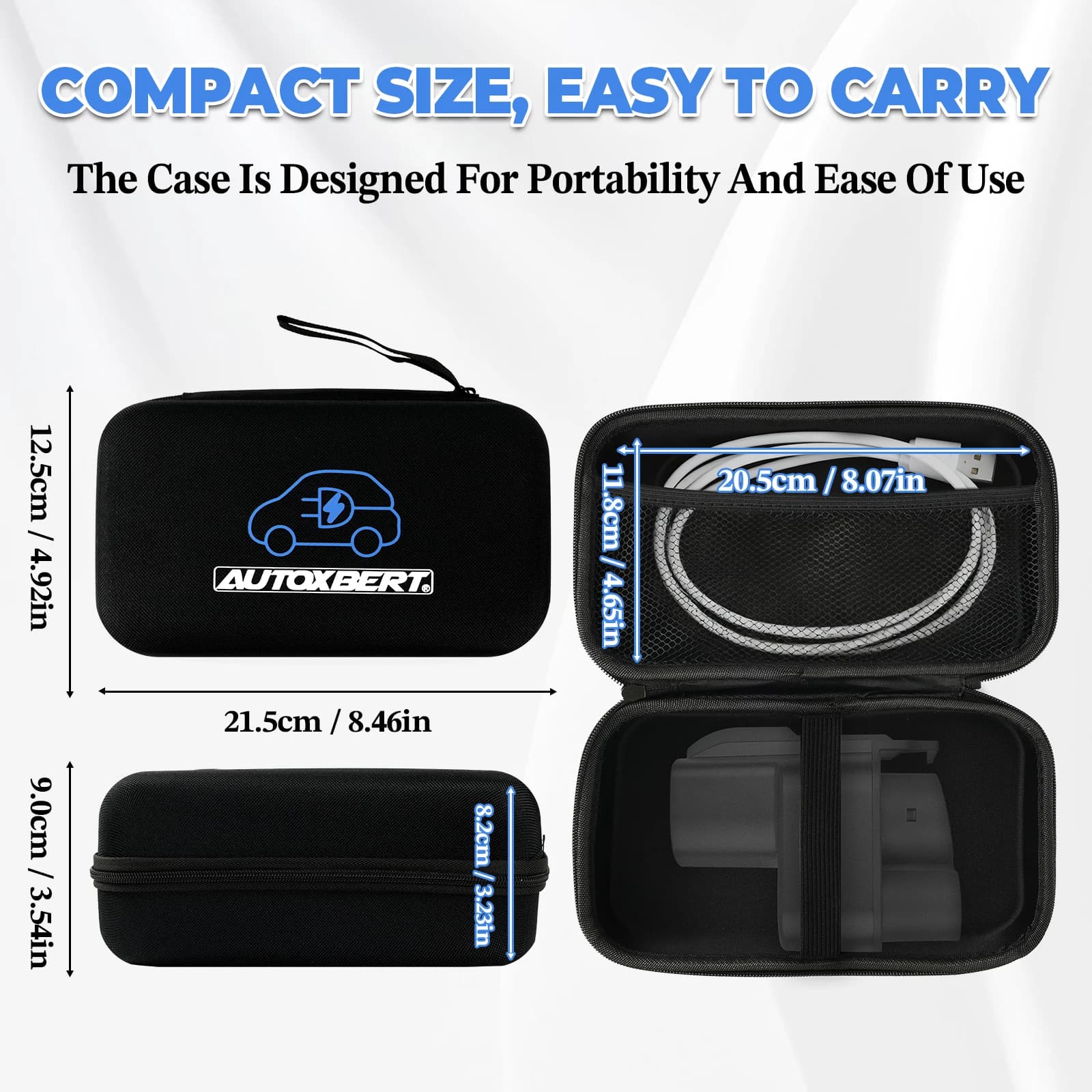 Per Tesla NACS CCS1 EVA Adattatore di Stoccaggio Borsa da Viaggio Caricatore EV Custodia Organizzatore Anti-Goccia Impermeabile Accessori Auto