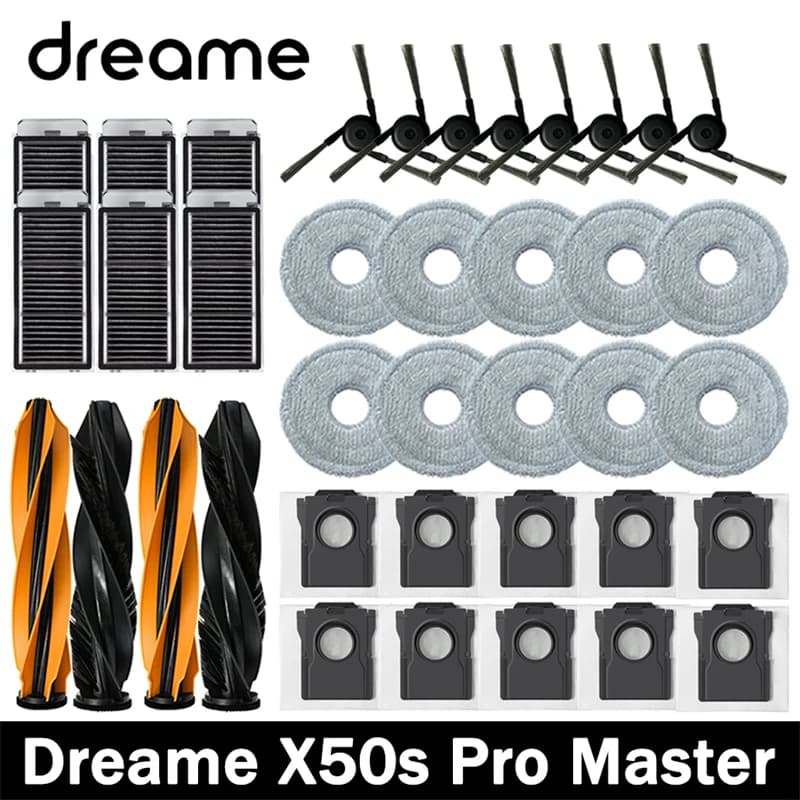 Dreame X50s Pro Master Robot Vacuum Cleaner Accessories Main Side Brush HEPA Filter Mop Cloths Dust Bag Spare Parts