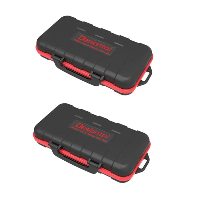 2X Desiontal Waterproof SD Card Holder Camera Battery Case SD/XQD/CF/TF For Nikon EN-EL15 EN-EL 14A LP-E6 /Sony