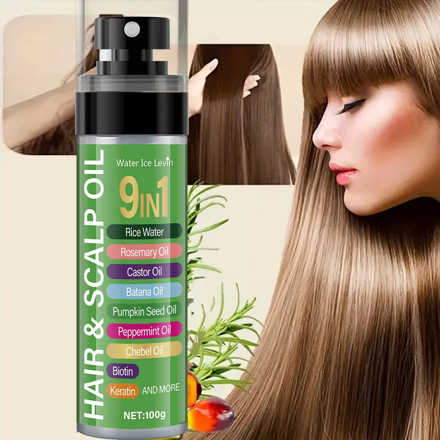 Elisir Capelli Multi-Botanico 120ml - Fusione Acqua di Riso e Cheratina, Nutrizione Cuoio Capelluto con 7 Oli, Lucentezza Senza Crespo
