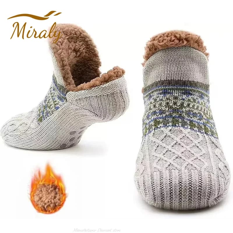Super Hot Winter Non-slip Floor Socks Women's Snow Socks For Men's Maid Socks For Sleep Slippers Women's Socks Velvet Boots Unsiex Homewear