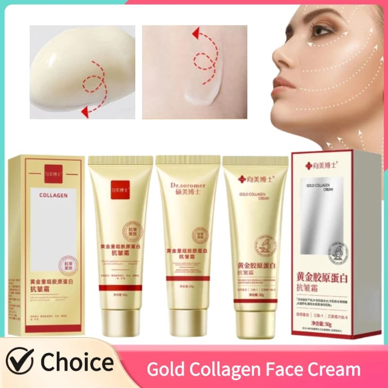 Golden Recombinant Collagen Anti-wrinkle Cream Moisturizes the slim lines of the face Lift Rejuvenation Nutrient Face Cream