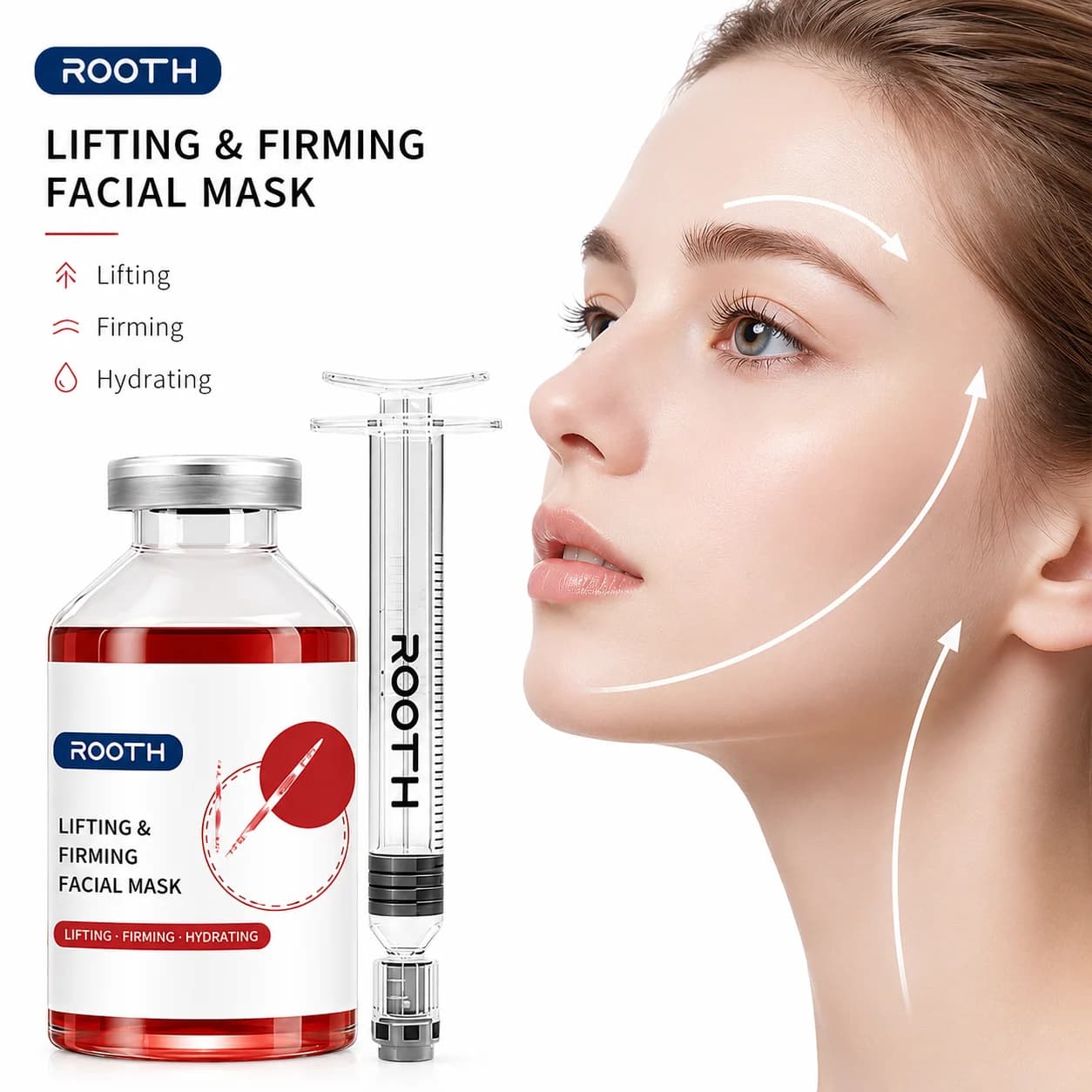 Maschera Viso Effetto Ragno con Essenza al Collagene: Lifting e Rassodante, Antirughe, Contorno a V, Pelle Liscia ed Elastica, Trattamento Livello Spa