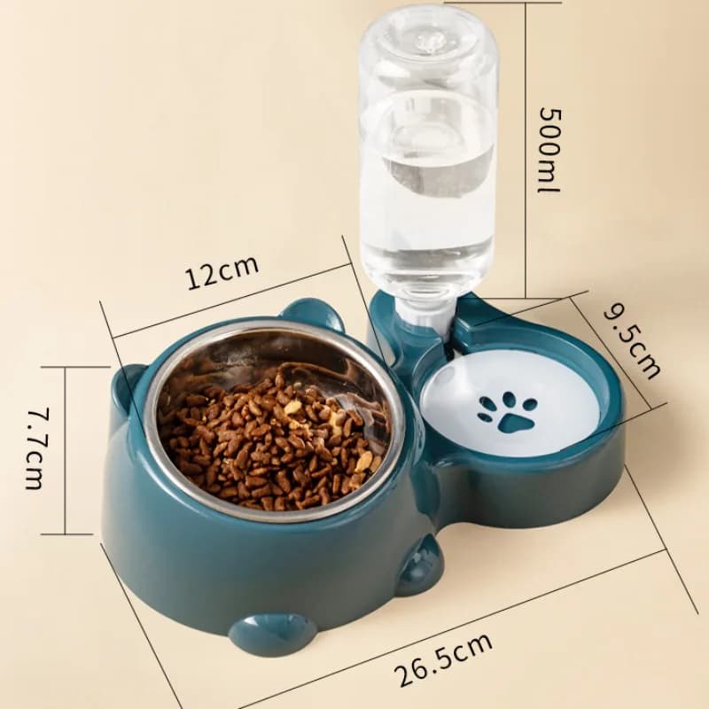 Ciotola Antiscivolo per Cibo e Acqua per Gatti, Doppio Strato Rialzato, Design Anti-Rovesciamento per Gatti e Cuccioli, Accessori Quotidiani per Animali Domestici