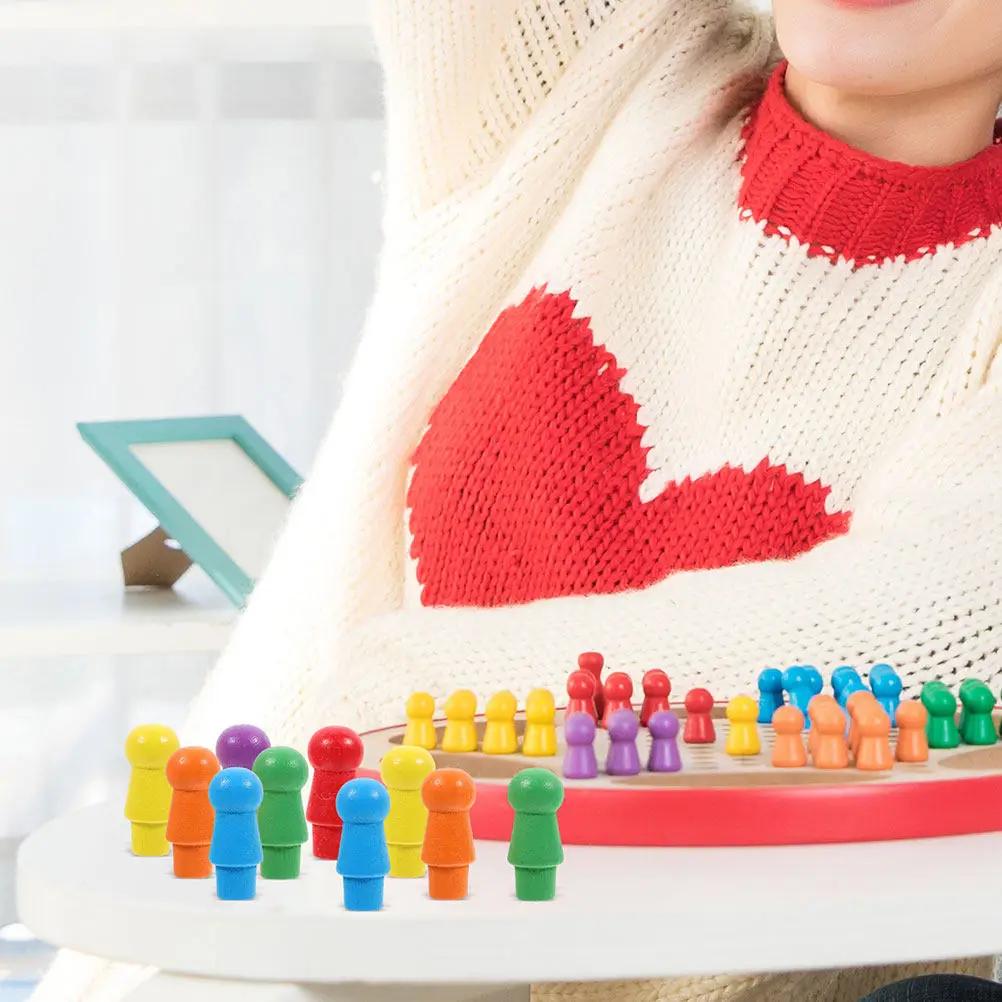 120 Pezzi in Legno Multicolore per Gioco di Dama Cinese, Accessori di Ricambio per Set di Scacchi