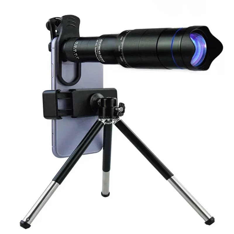 Telescopio professionale HD 40X Zoom teleobiettivo per telefono monoculare teleobiettivo con treppiede telescopio in metallo per il campeggio turistico