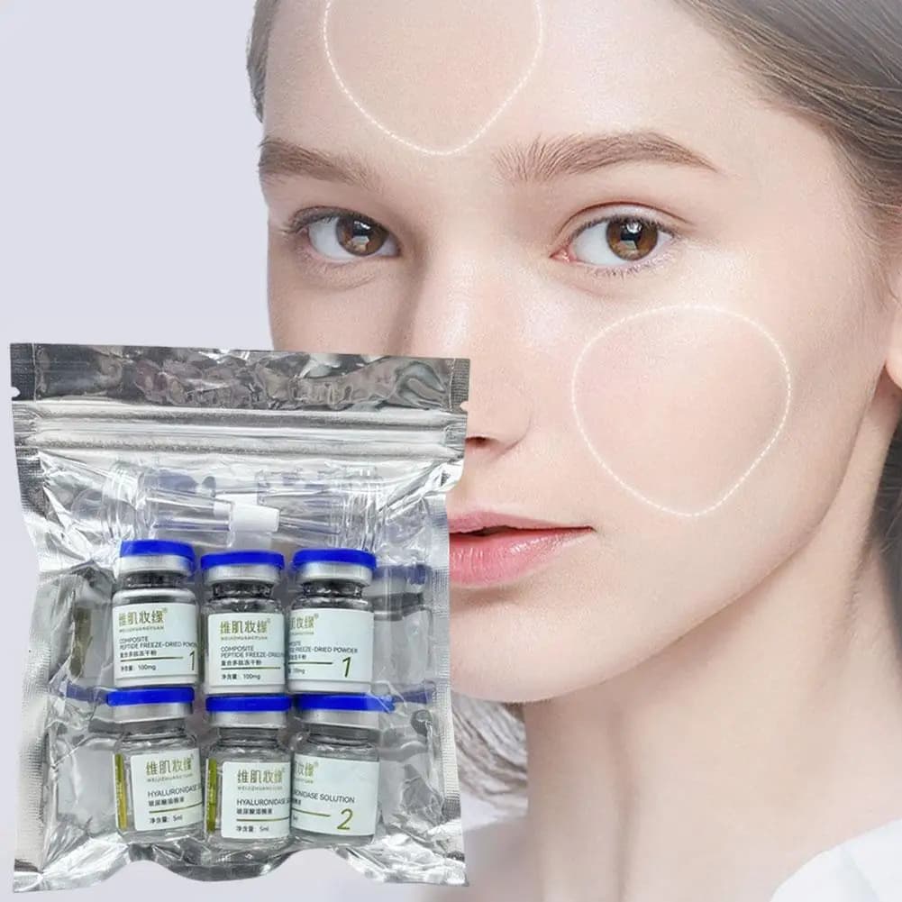 Blue Copper Peptide Freeze-Dried Powder Set Multi-Peptide Repair Kit Anti-Wrinkle Firming Brightening Serum for Sensitive Skin
