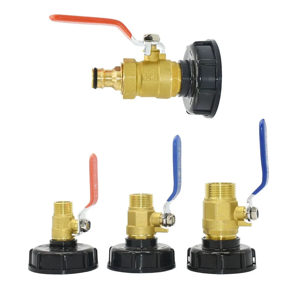 S60 x1/2 3/4 threaded connector 1 inch brass valve 16mm nipple IBC reservoir tap adapter garden hose valve tank
