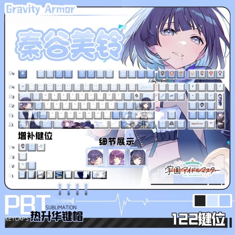 Hot Sale Tasti per Tastiera Meccanica a Profilo Cherry a Tema The Idolm@Ster Hataya Misuzu, Anime Carino Trasparente, Idea Regalo