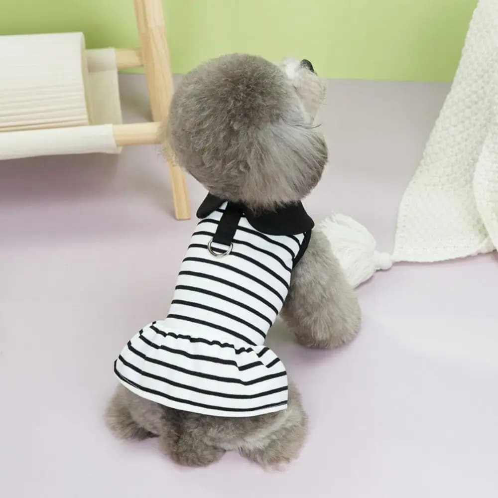 Comoda e Carina Maglietta a Righe per Cani, Gilet Traspirante e Morbido per Animali Domestici, Design Sottile, Pettorina per Cani Primavera Estate