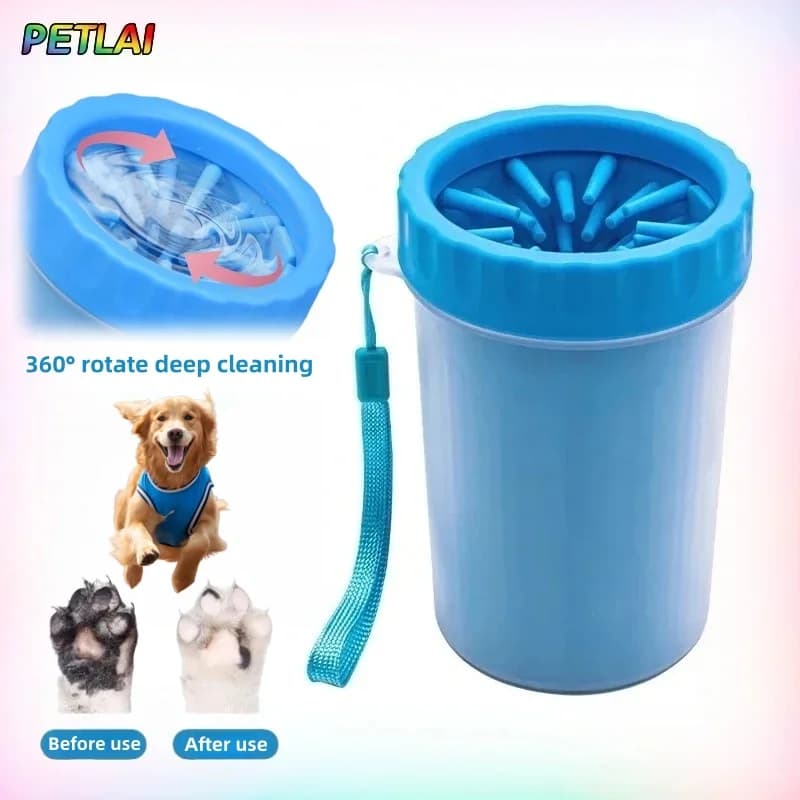Detergente per zampe di cane, rotazione del piede, tazza per lavaggio profondo, per la pulizia della zampa di gatto, per la pulizia del fango sporco, tazza per il lavaggio automatico della zampa del piede dell'animale domestico