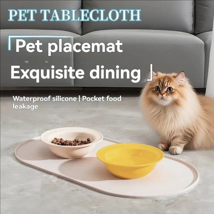 Tovaglietta per ciotola in silicone per animali domestici Tovaglietta impermeabile Prevenire le fuoriuscite Tappetino per alimentazione cibo per gatti per cani Tappetini per vassoio per ciotola per animali domestici