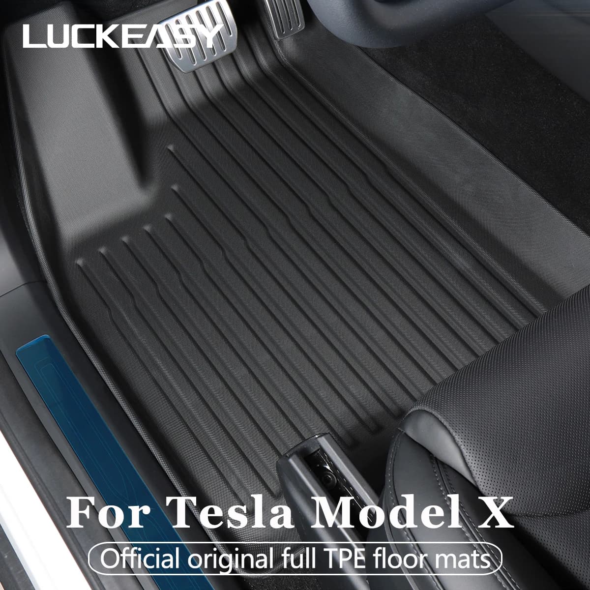 LUCKEASY per tappetini Tesla Model X tappetini impermeabili in TPE resistenti all'usura accessori interni per auto tappetino per bagagliaio anteriore e posteriore
