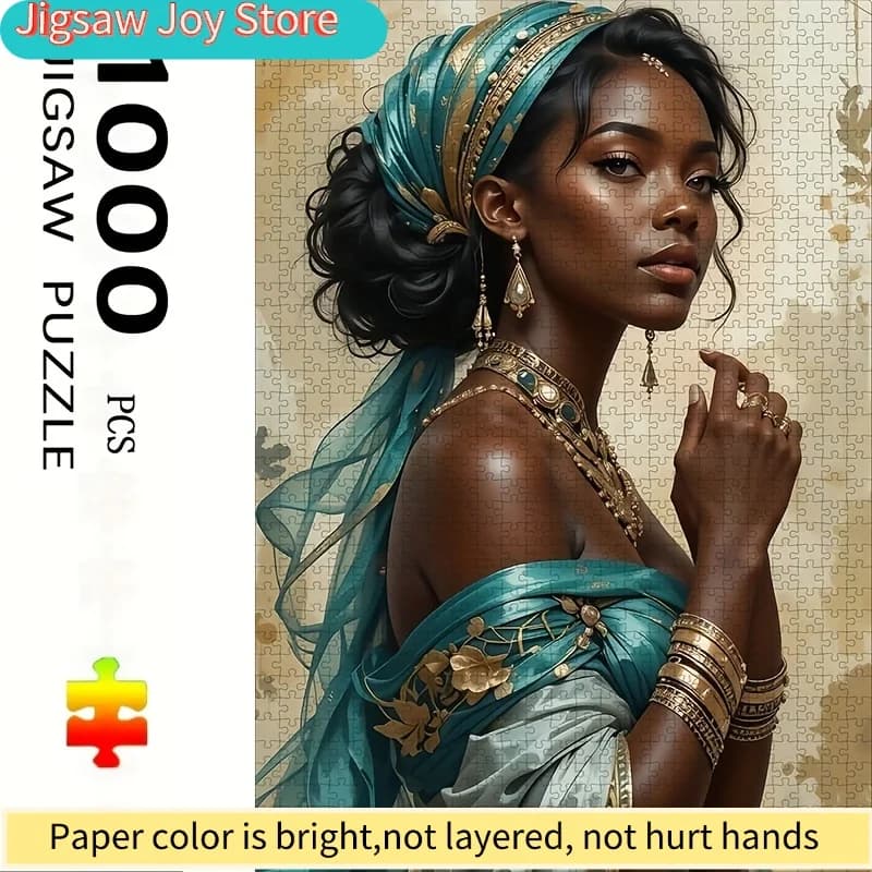 Bellissimo puzzle con donne africane - Resistente ai graffi, livello di abilità avanzato, pezzi in carta bianca - Design conveniente per un