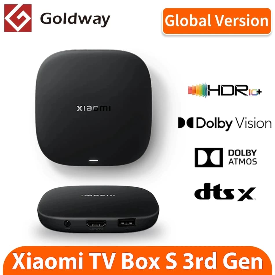 Global Version Xiaomi TV Box S 3rd Gen 4K Ultra HD Bluetooth 5.2 Wifi6 32GB ROM Google TV Google Assistant Smart Media Player
