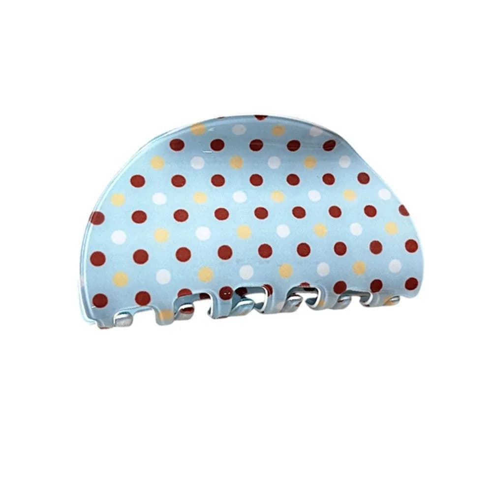 Simple Blue Polka Dot Hair Claw Hairpin Geometry Acetate Grab Clip Korean Style Large Shark Clip Girls