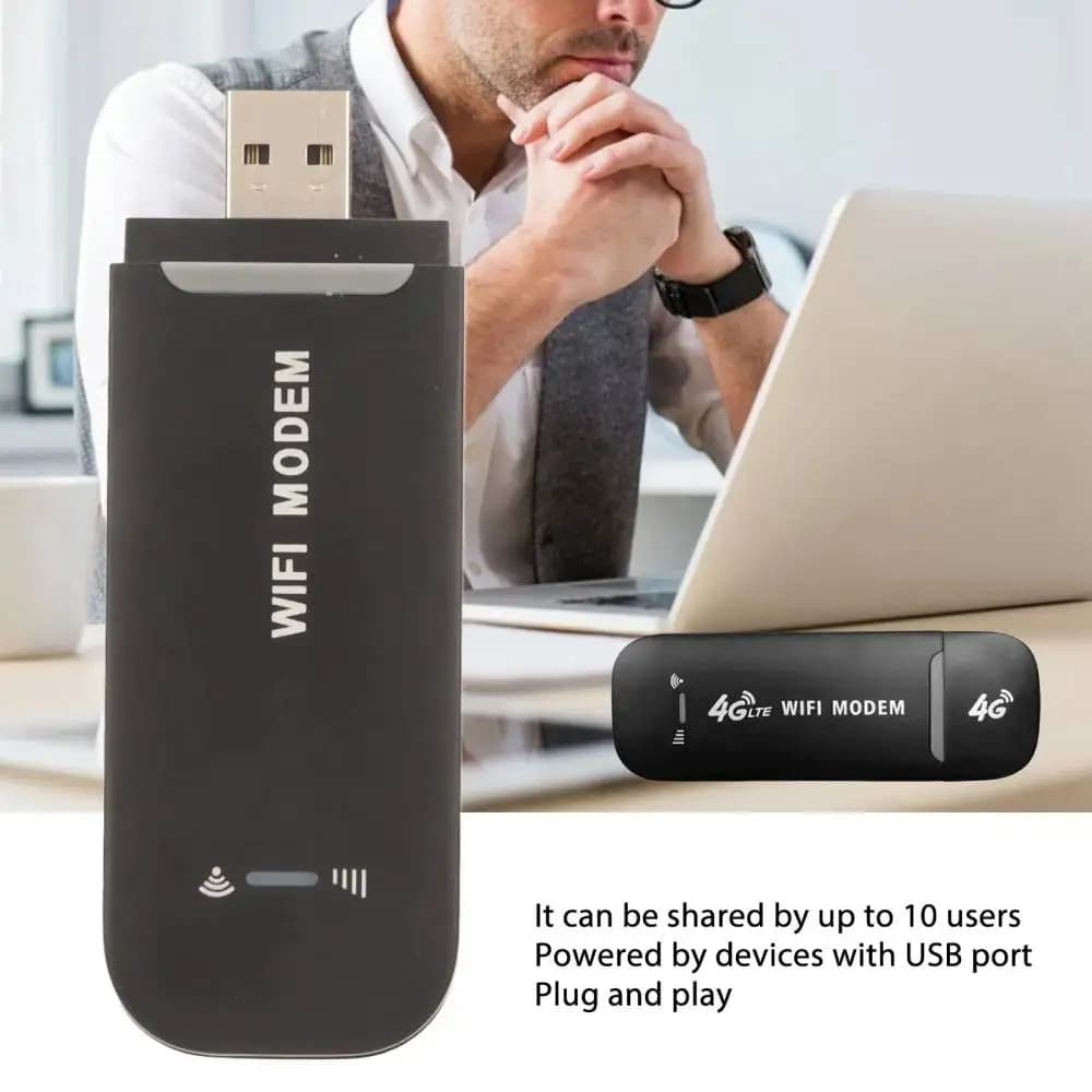 Router 4G LTE Router WiFi 4G Nero Fino a 10 Utenti Connessione Stabile e Semplice USB Plug and Play per Hotspot Micro SIM Card Telefono PC