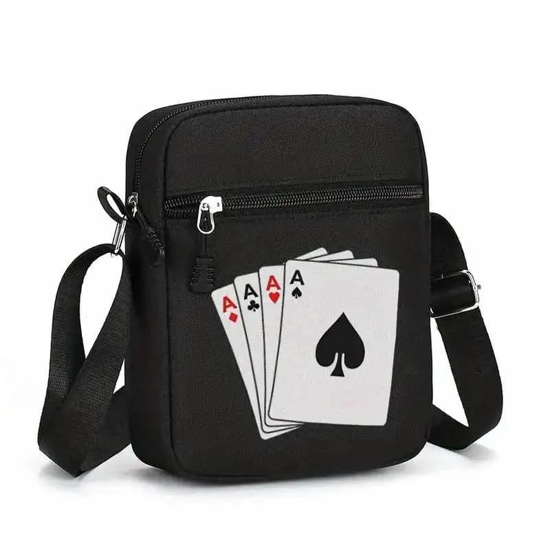 Ace of Spades Poker Canvas Shoulder Bag Crossbody Bag Stylish Accessory for Travel Daily Sports with Zippered Pocket for Storage