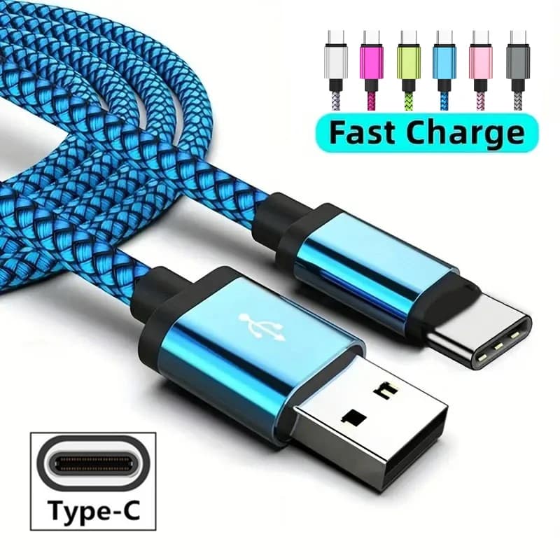 Cavo USB tipo C da 1-3 m con sincronizzazione della data 3A cavo di ricarica in nylon intrecciato a ricarica rapida per telefono cellulare Samsung Huawei Android tipo C