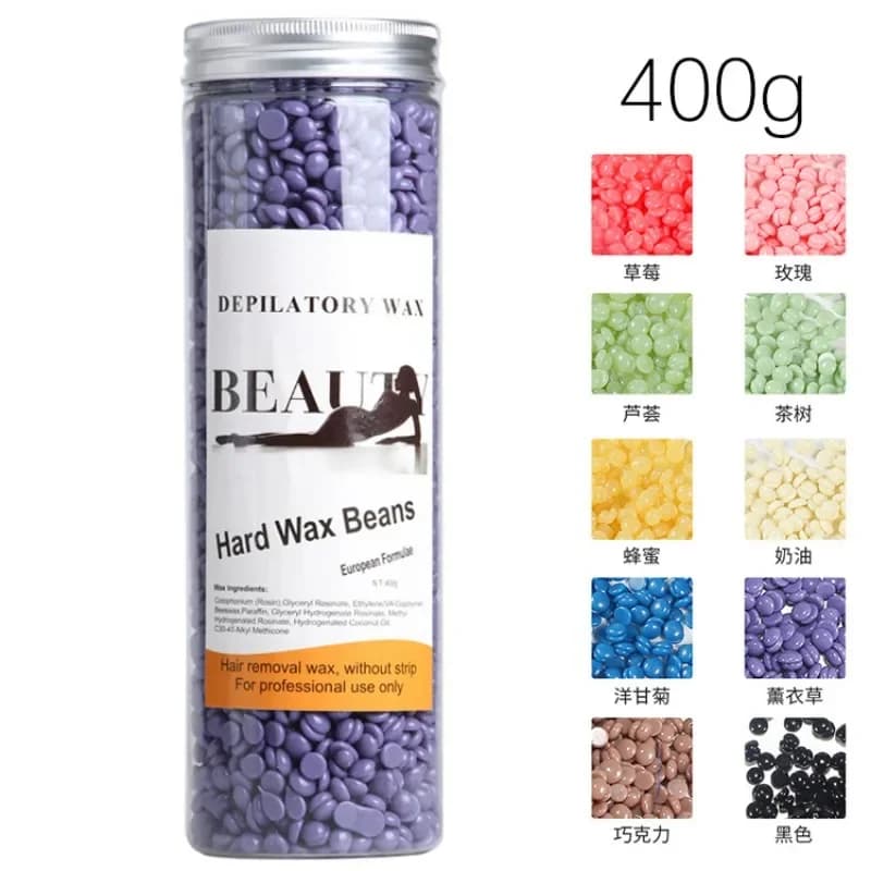 400 g/pacco fagioli di cera depilatoria pellicola calda Pellet di cera rimozione Bikini viso capelli gambe braccio depilazione fagiolo Unisex