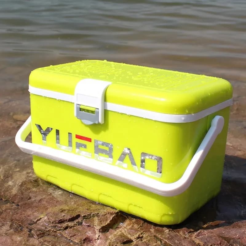 Scatola da pesca verde piccola, contenitore termico, frigorifero portatile per auto, scatola per gamberetti vivi, scatola per esche, accessori da pesca, scatola per attrezzatura da pesca