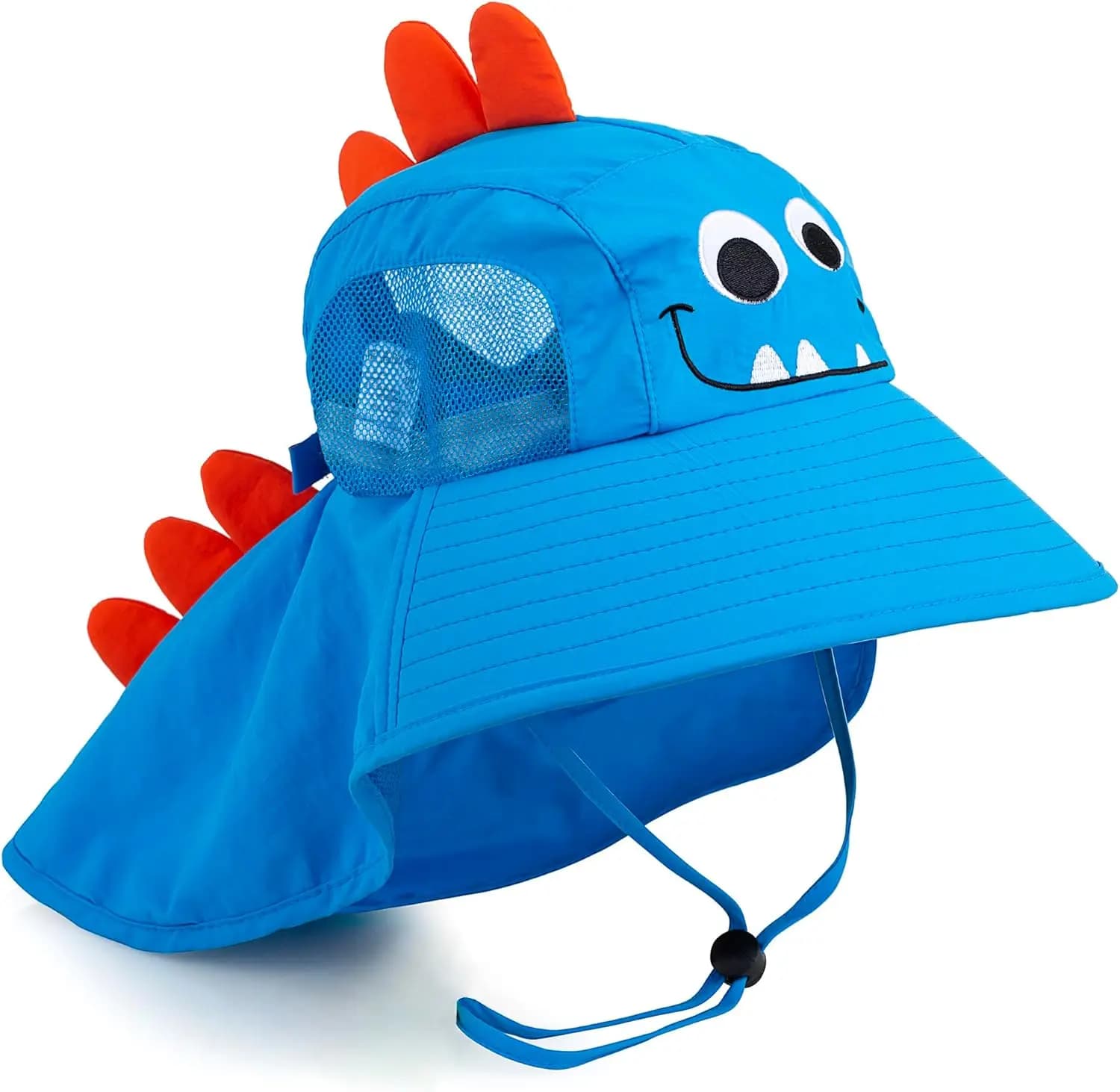Cappello da sole per bambini UPF 50+, cappello da spiaggia a tesa larga con rete e cinturino regolabile per ragazzi e ragazze