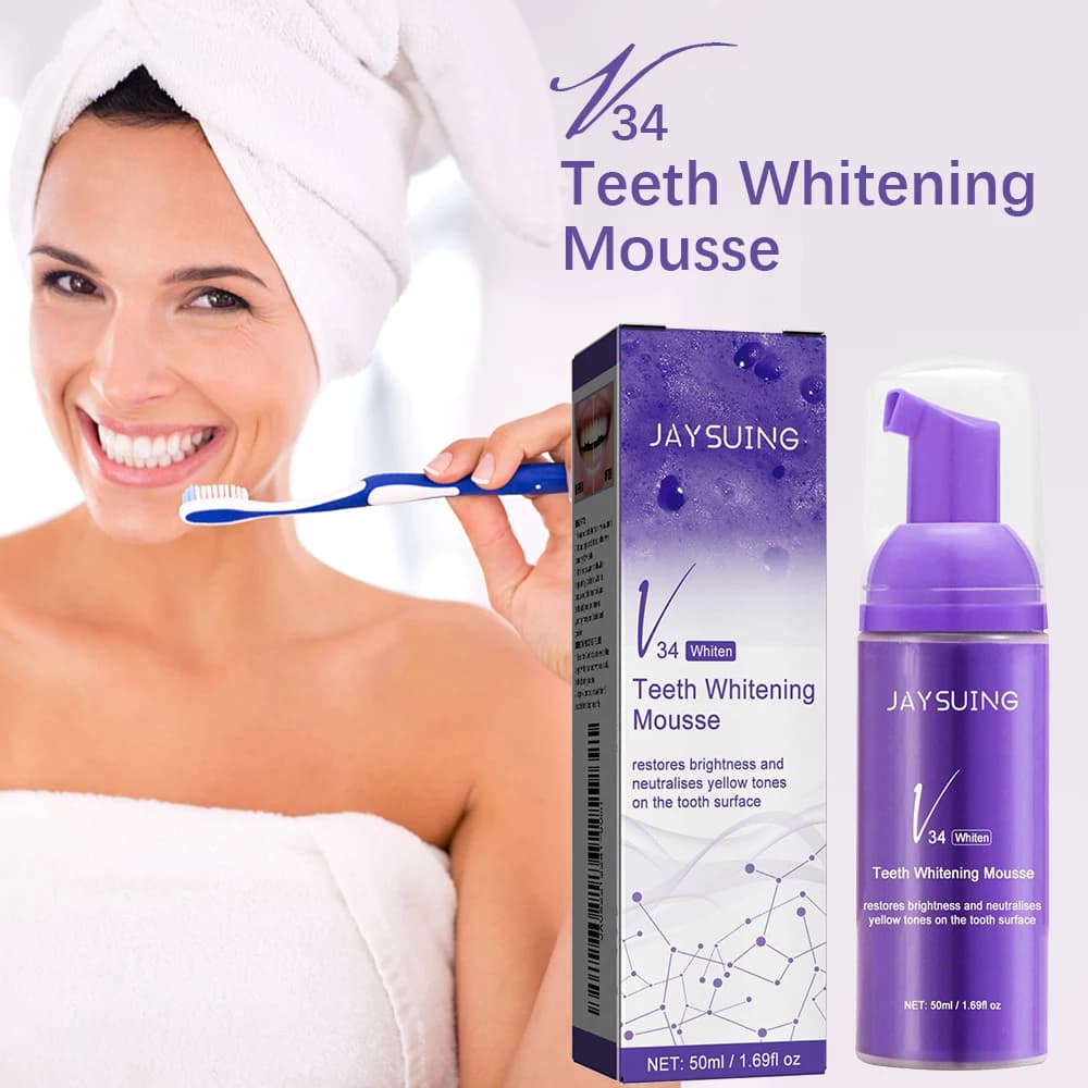 V34 Mousse Toothpaste for teeth cleaning Effective Slinging tooth removal Deep whitening Macchie Oral toothpaste yellow Care