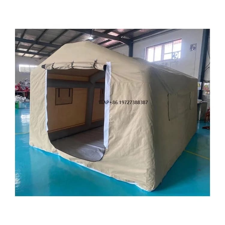 Tenda da campeggio gonfiabile con telaio ermetico in colore marrone chiaro
