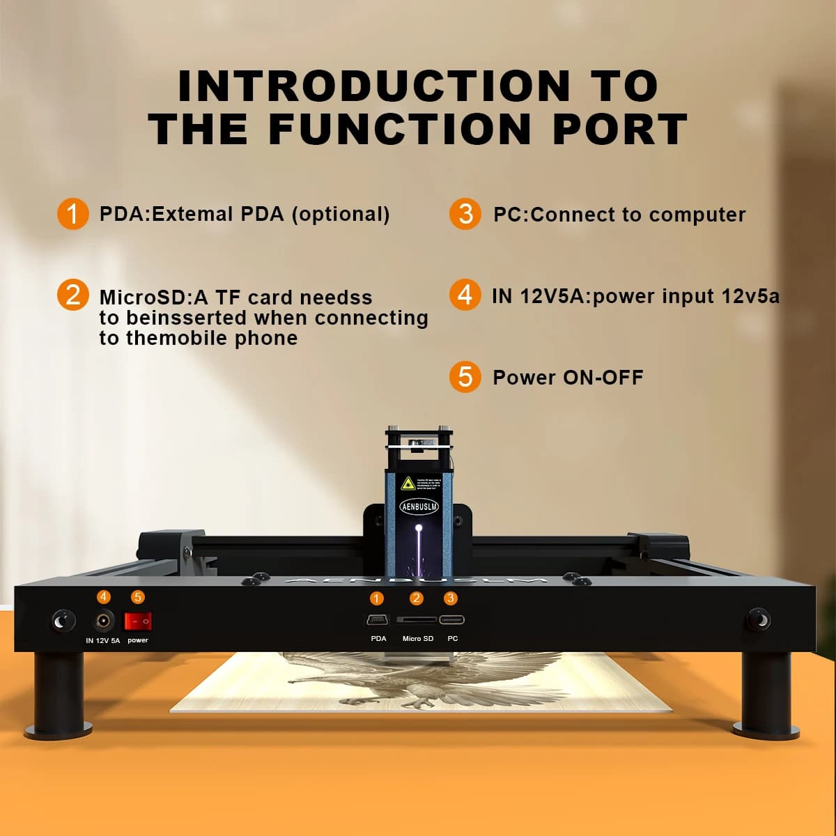 AENBUSLM SWIFT MINI Portable Laser Engraving Machine 10W Laser Engraver Woodworking Instruments DIY Dog Ties Acrylic Metal 150 x 150 mm