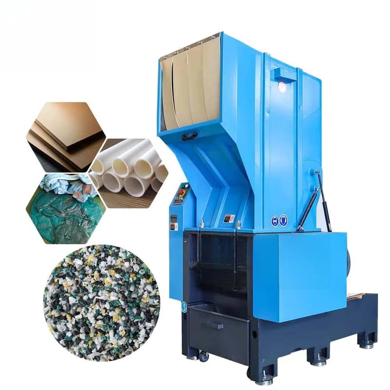 Block Crusher Plastic Waste Pipe Bottle Basket Recycling Granulator Fully Automatic Single-shaft Shredder For Household