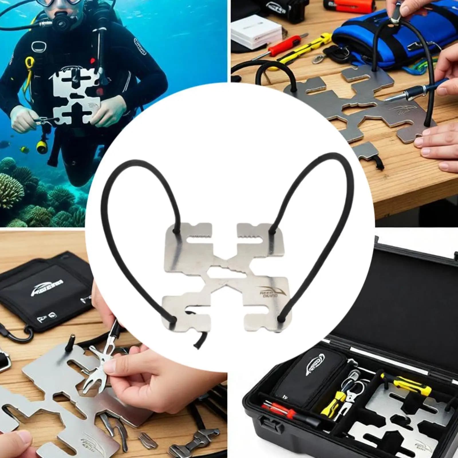Underwater Sling Installation Plate, Stainless Steel Durable Accessory for Technical Diving Tools