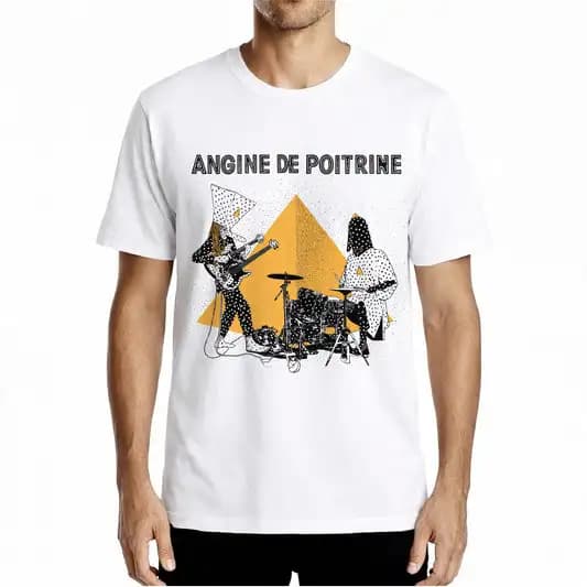 Disponibile e di Gran Tendenza: T-Shirt Angine De Poitrine Rock Band Primavera/Estate 2026 Unisex in Cotone a Maniche Corte