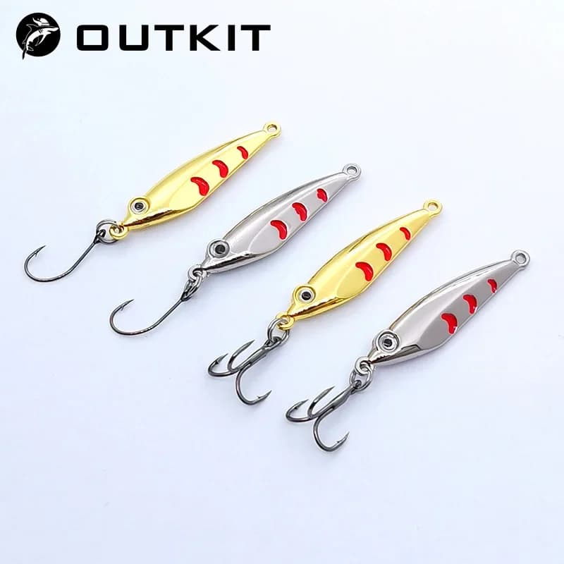 NUOVO Mini Richiamo di pesca 3 CENTIMETRI 4 CENTIMETRI 3g 5g cucchiaio esche di metallo Spinnerbait Minnow piccolo pesce Singolo Gancio jig Stream Trota esche pesca hot