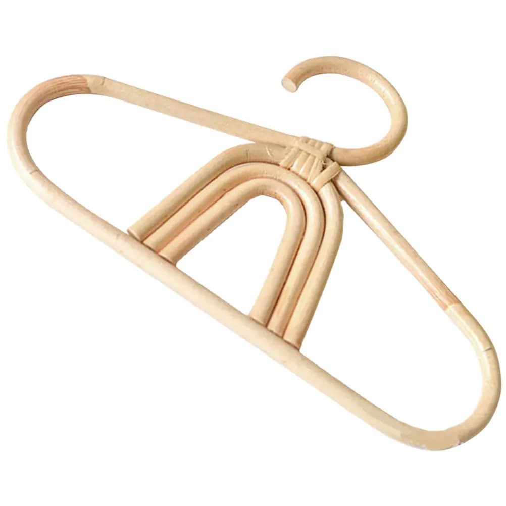 Rattan Hanger for Clothes Natural Fiber Compact Size Clothing Hanger Smooth Edge Safe for Delicate Garments Home