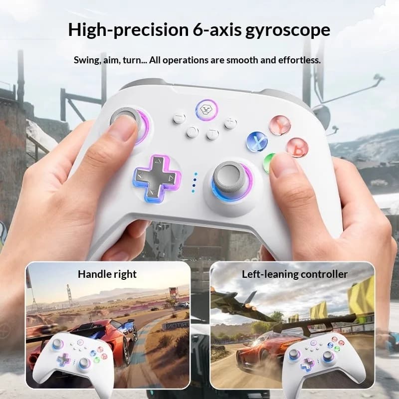 AOLION N10 Controller di gioco PC Steam Gaming Interruttore Bluetooth senza fili Gamepad RGB Hall Joystick PC NS Android IOS Accessori