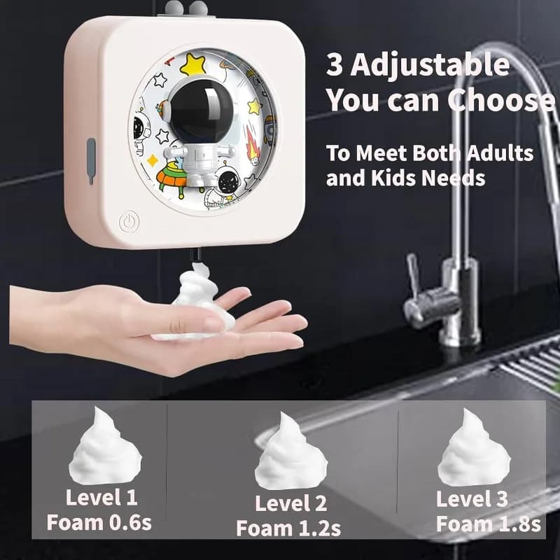 Automatic Soap Dispenser Touchless Auto Foaming Soap Dispenser Hands Free Wall Mount Astronaut Smart Electric Soap Dispensers