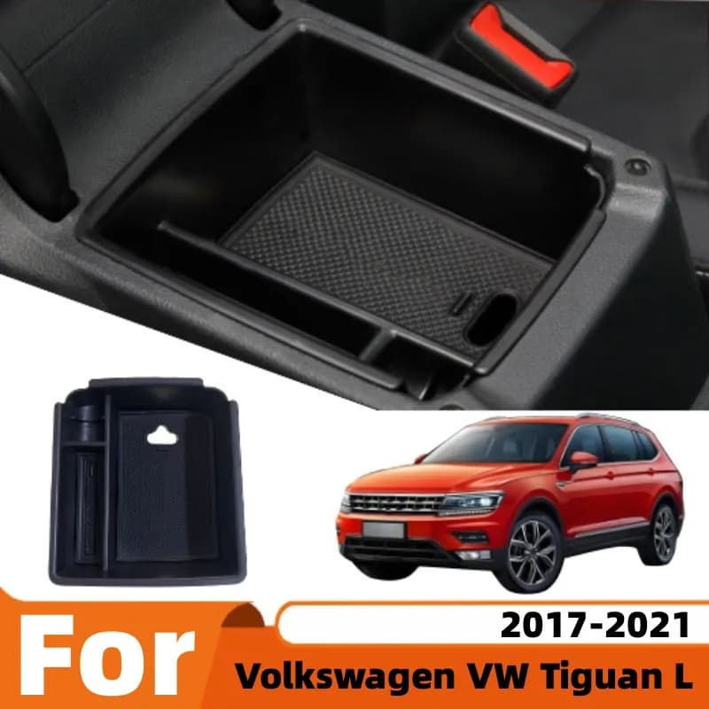 Per Volkswagen VW Tiguan L 2017 2018 2019 ~ 2021 Auto Bracciolo Nascosto Scatola di Immagazzinaggio Tasca Vassoio Organizzatore Supporto Accessori Interni